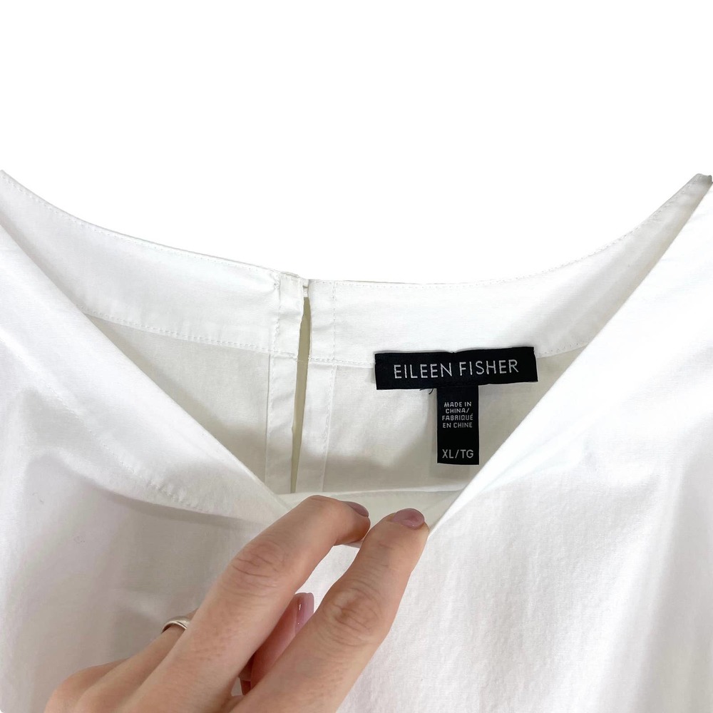 EILEEN FISHER Organic Cotton Short-Sleeve Top Blouse Sz XL lagenlook - Picture 3 of 6
